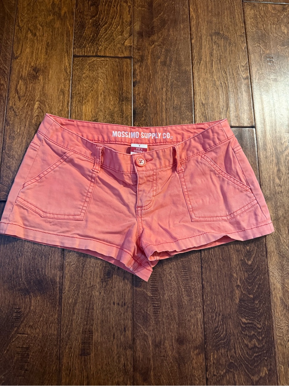 Mossimo Supply Co. Coral Pink Low-Rise Cotton Shorts